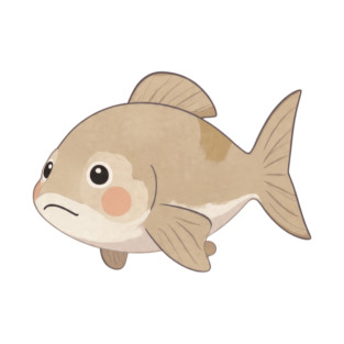 Grumpy Fish Cute Watercolor Style T-Shirt