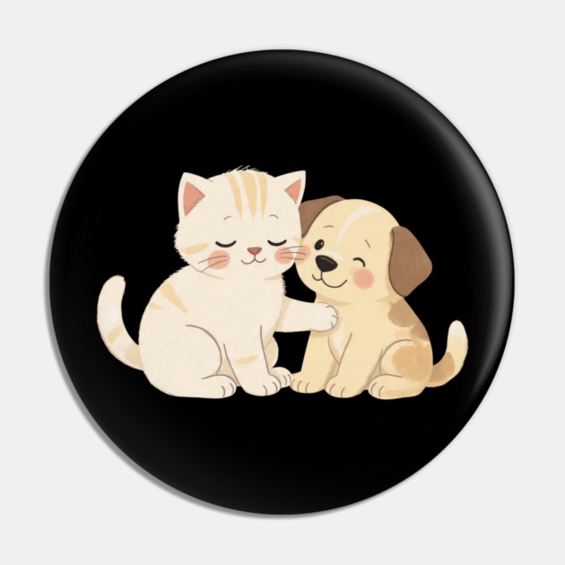 Kitten and Puppy Best Friends Hug Pin by khaireddine