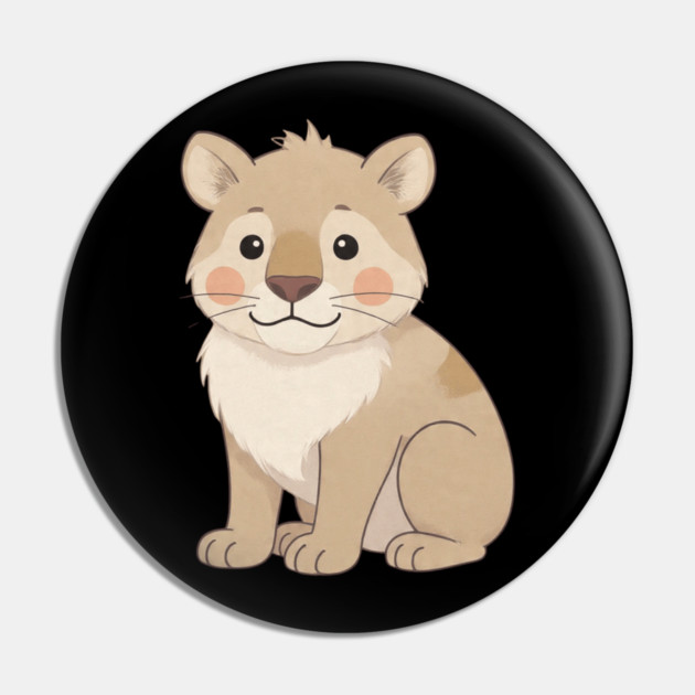 Cute Young Lion with Mane Illustration Pin by khaireddine