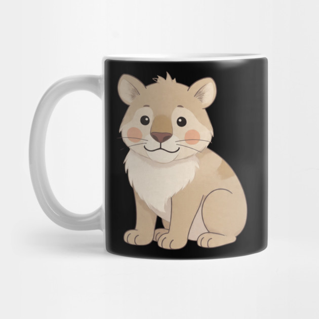 Cute Young Lion with Mane Illustration by khaireddine