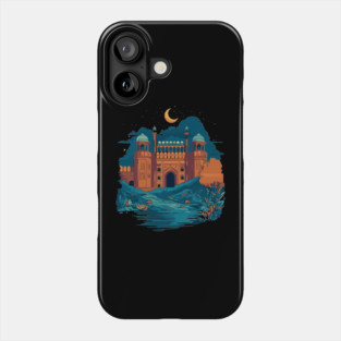 Pakistani cultural illustration with Lahore Fort and Mohenjo-Daro Phone Case