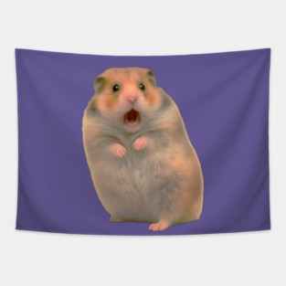 Funny Shocked Hamster Meme Tapestry