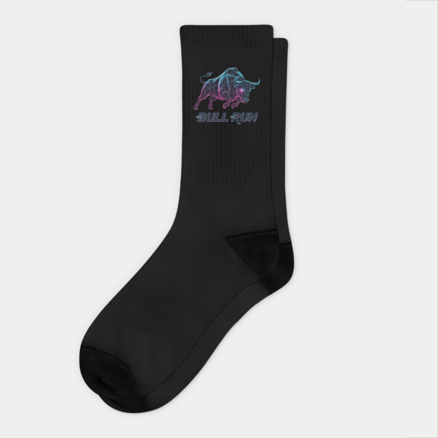 BULL RUN Synthwave - Day Trader Aesthetic Socks by Pixel Threads 