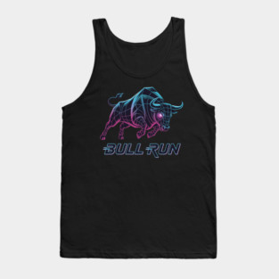 BULL RUN Synthwave - Day Trader Aesthetic Tank Top