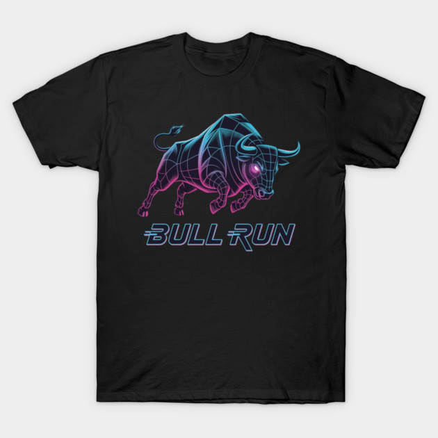 BULL RUN Synthwave - Day Trader Aesthetic T-Shirt by Pixel Threads 