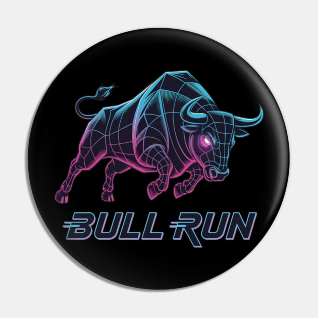 BULL RUN Synthwave - Day Trader Aesthetic Pin by Pixel Threads 