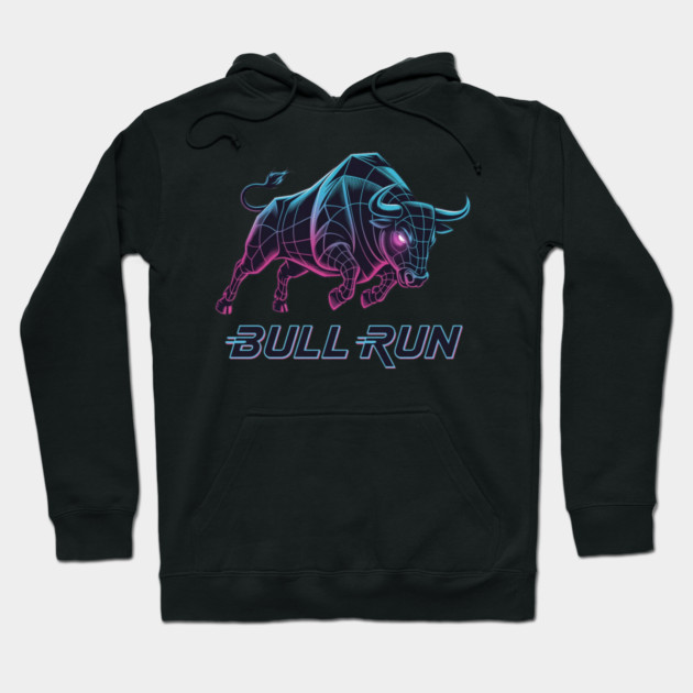 BULL RUN Synthwave - Day Trader Aesthetic Hoodie by Pixel Threads 