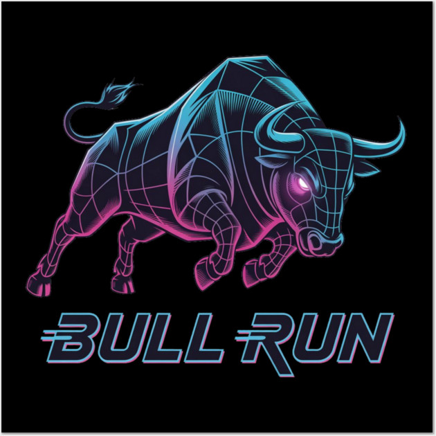 BULL RUN Synthwave - Day Trader Aesthetic Wall Art by Pixel Threads 