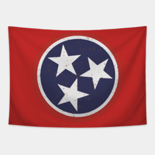 Vintage Tennessee Tri-Star Emblem – TN State Flag Symbol Tapestry