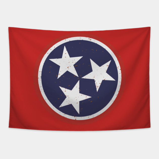Vintage Tennessee Tri-Star Emblem – TN State Flag Symbol Tapestry by DonWillisJrArt