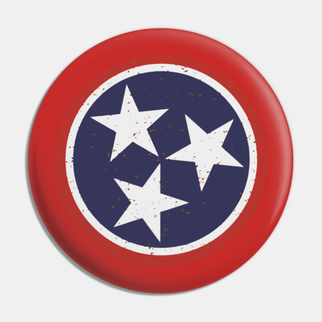 Vintage Tennessee Tri-Star Emblem – TN State Flag Symbol Pin by DonWillisJrArt