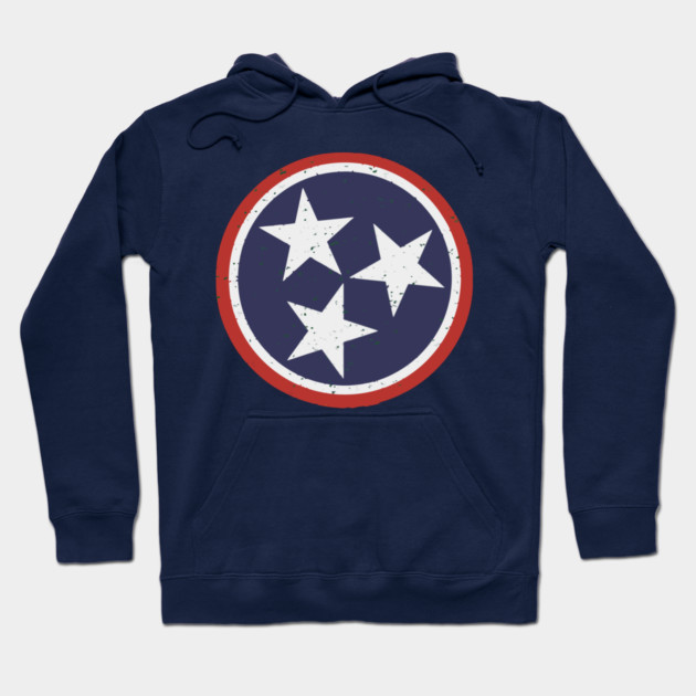 Vintage Tennessee Tri-Star Emblem – TN State Flag Symbol Hoodie by DonWillisJrArt