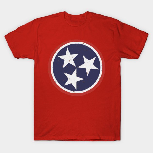 Vintage Tennessee Tri-Star Emblem – TN State Flag Symbol T-Shirt by DonWillisJrArt