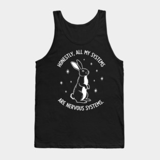 Nervous Bunny Humor Tank Top
