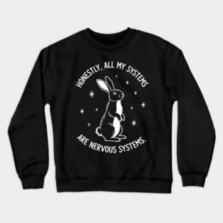 Nervous Bunny Humor Crewneck Sweatshirt