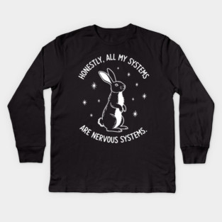 Nervous Bunny Humor Kids Long Sleeve T-Shirt