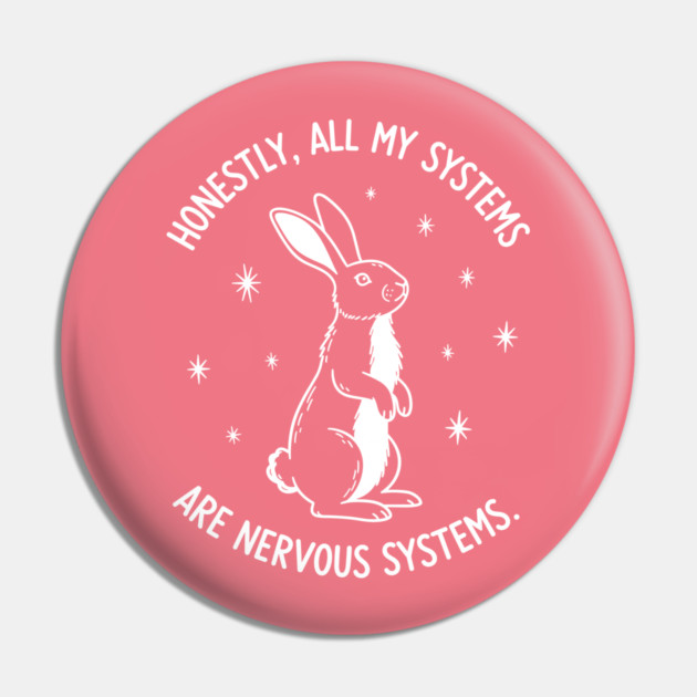 Nervous Bunny Humor Pin by enrynz