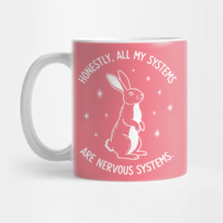 Nervous Bunny Humor Mug