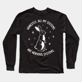 Nervous Bunny Humor Long Sleeve T-Shirt