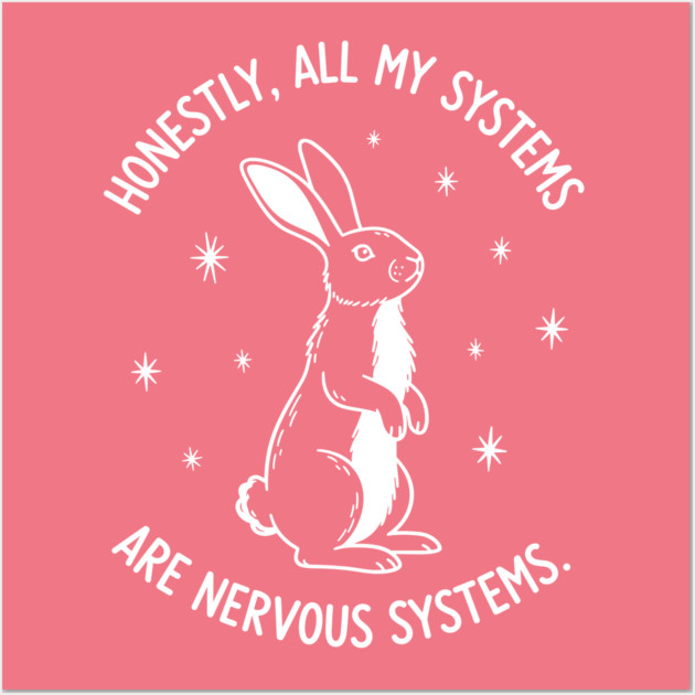 Nervous Bunny Humor Wall Art by Digironin