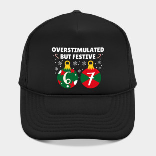 Overstimulated But Festive Christmas 67 Ornaments Hat