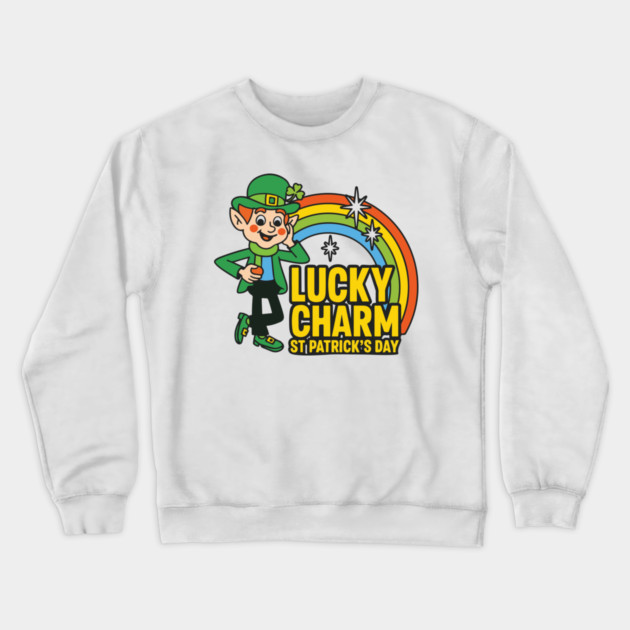 Lucky Charm St Patrick's Day Funny Mens Graphic Irish Humor Men Novelty Sarcastic Funny Crewneck Sweatshirt by Researchand's Store