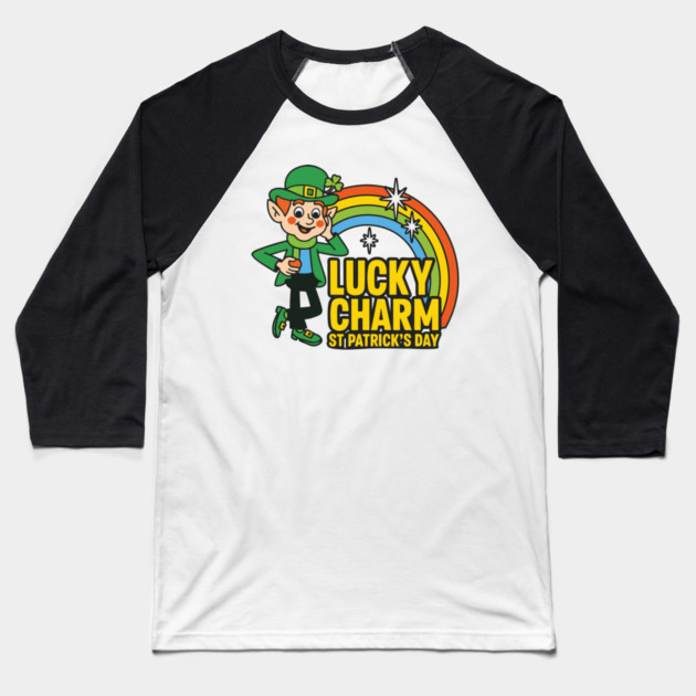 Lucky Charm St Patrick's Day Funny Mens Graphic Irish Humor Men Novelty Sarcastic Funny Baseball T-Shirt by Researchand's Store