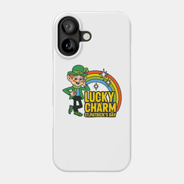 Lucky Charm St Patrick's Day Funny Mens Graphic Irish Humor Men Novelty Sarcastic Funny Phone Case by Researchand's Store