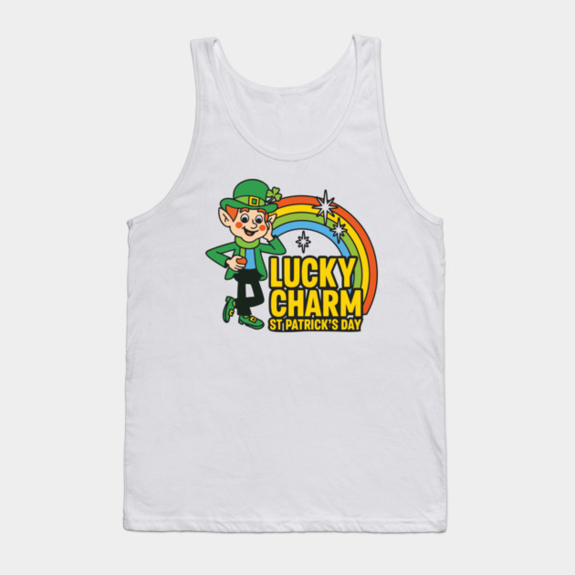 Lucky Charm St Patrick's Day Funny Mens Graphic Irish Humor Men Novelty Sarcastic Funny Tank Top by Researchand's Store