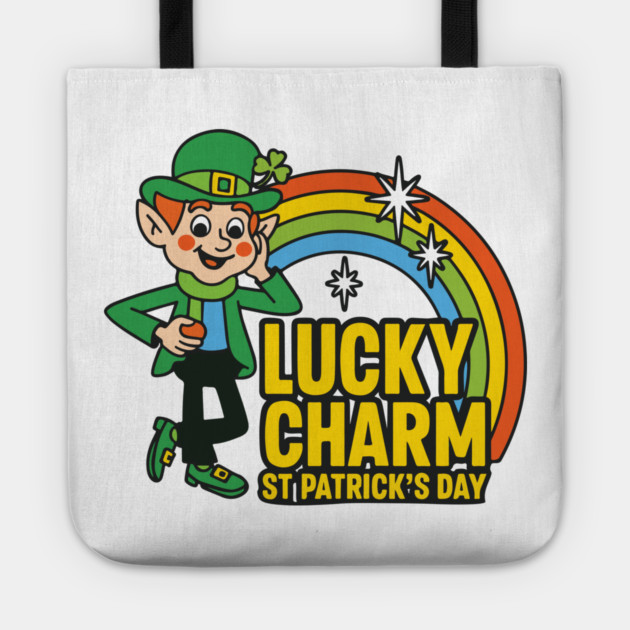 Lucky Charm St Patrick's Day Funny Mens Graphic Irish Humor Men Novelty Sarcastic Funny Tote by Researchand's Store
