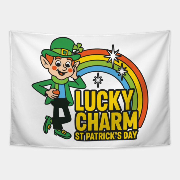 Lucky Charm St Patrick's Day Funny Mens Graphic Irish Humor Men Novelty Sarcastic Funny Tapestry by Researchand's Store