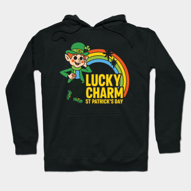Lucky Charm St Patrick's Day Funny Mens Graphic Irish Humor Men Novelty Sarcastic Funny Hoodie by Researchand's Store