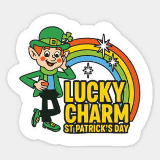 Lucky Charm St Patrick's Day Funny Mens Graphic Irish Humor Men Novelty Sarcastic Funny Sticker
