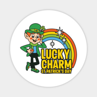 Lucky Charm St Patrick's Day Funny Mens Graphic Irish Humor Men Novelty Sarcastic Funny Magnet