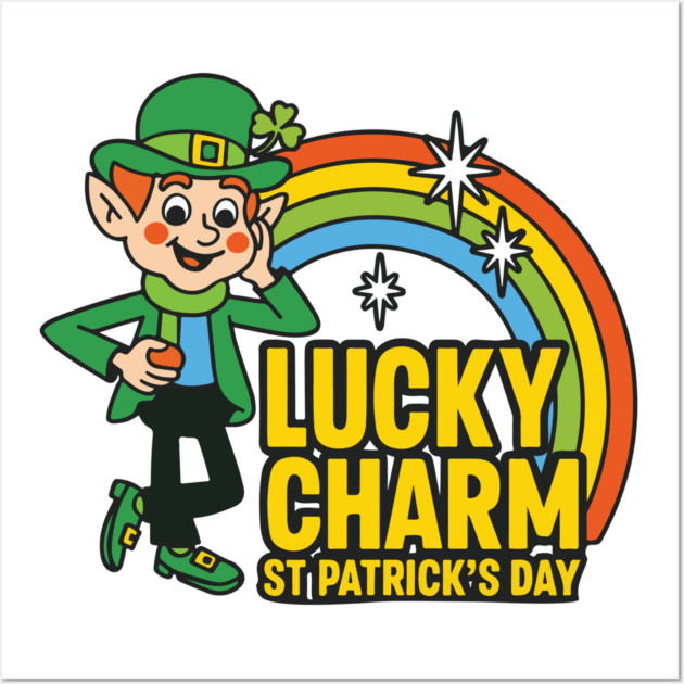 Lucky Charm St Patrick's Day Funny Mens Graphic Irish Humor Men Novelty Sarcastic Funny Wall Art by Researchand's Store