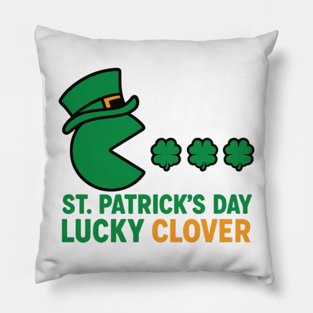 Never Iron a Four Leaf Clover Funny St Patrick's Design Pillow by Researchand's Store