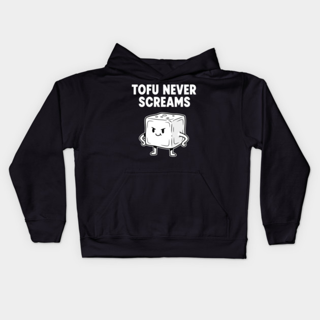 Tofu Never Screams Kids Hoodie by enrynz