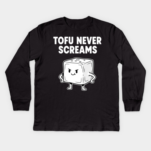 Tofu Never Screams Kids Long Sleeve T-Shirt by enrynz