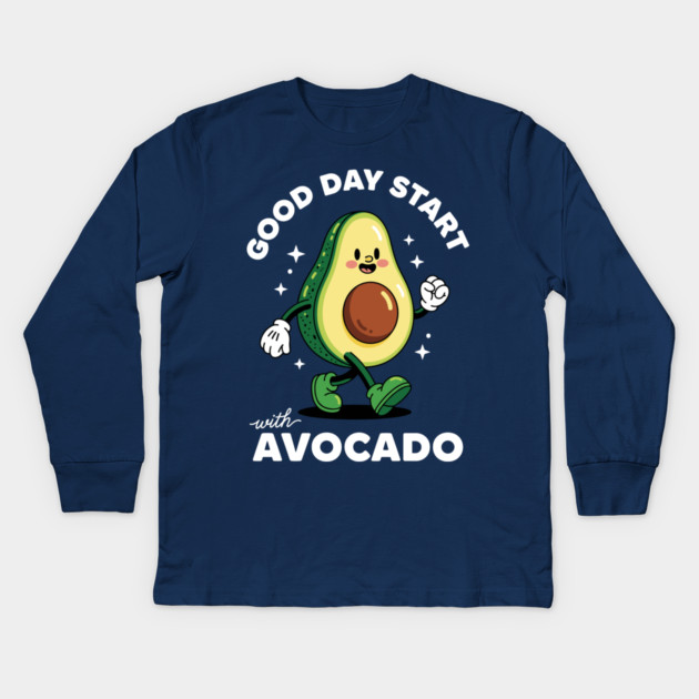 Good Day Start with Avocado Kids Long Sleeve T-Shirt by enrynz