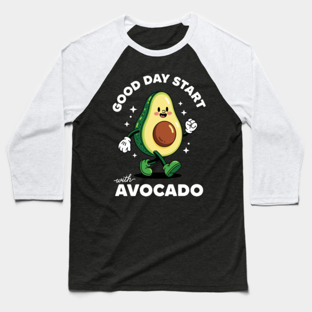 Good Day Start with Avocado Baseball T-Shirt by Digironin