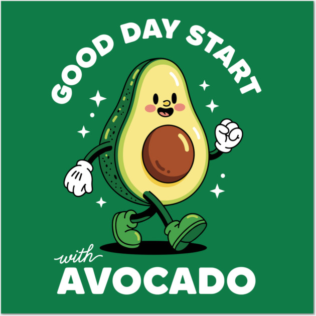 Good Day Start with Avocado Wall Art by Digironin