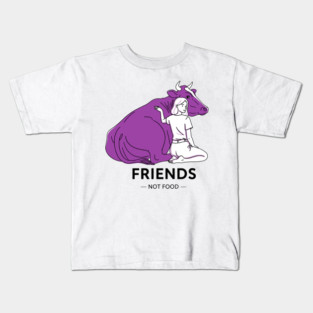 Friends not Food Purple Cow Kids T-Shirt