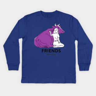Friends not Food Purple Cow Kids Long Sleeve T-Shirt