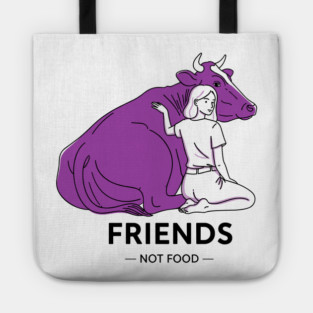 Friends not Food Purple Cow Tote