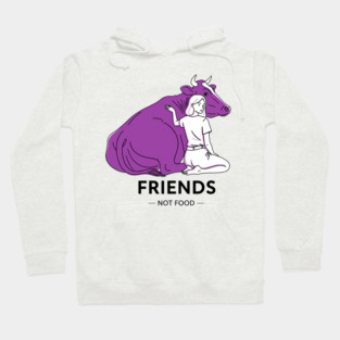Friends not Food Purple Cow Hoodie