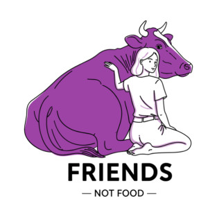 Friends not Food Purple Cow T-Shirt