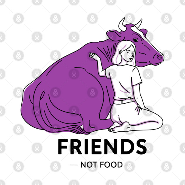 Friends not Food Purple Cow by enrynz
