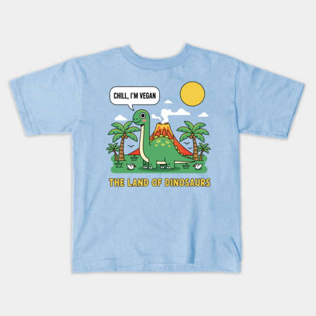 Vegan: The Land Of Dinosaurs Kids T-Shirt by enrynz