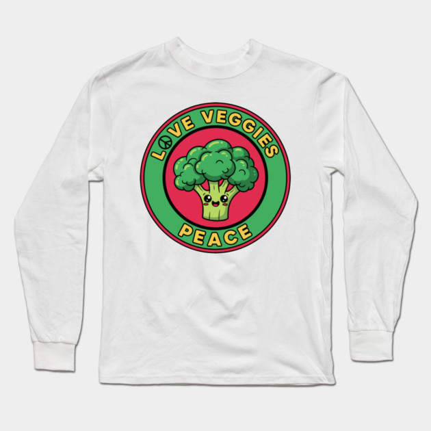 Peace Love Veggies Long Sleeve T-Shirt by enrynz