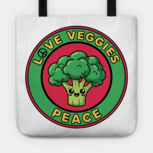 Peace Love Veggies Tote